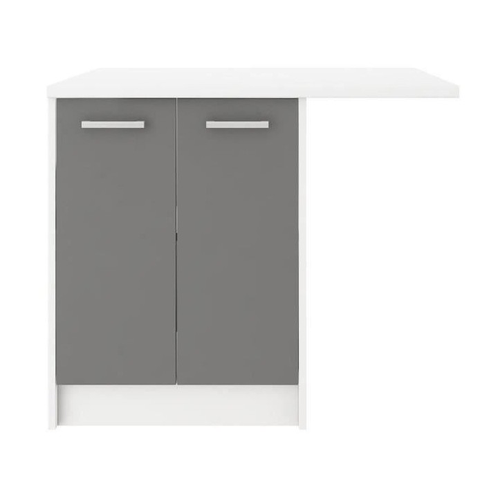 ULTRA Ilot central L 100 cm avec plan de travail - Gris mat