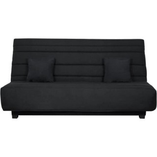 DUNLOPILLO Banquette Clic clac - Tissu Pearl Noir + 2 coussins Noir -