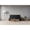 DUNLOPILLO Banquette Clic clac - Tissu Pearl Noir + 2 coussins Noir - L 194 x P 98 x H 102 cm - Made in France - ALEX