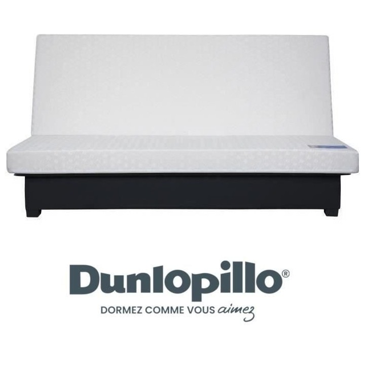 DUNLOPILLO Banquette Clic clac - Tissu Pearl Noir + 2 coussins Noir -