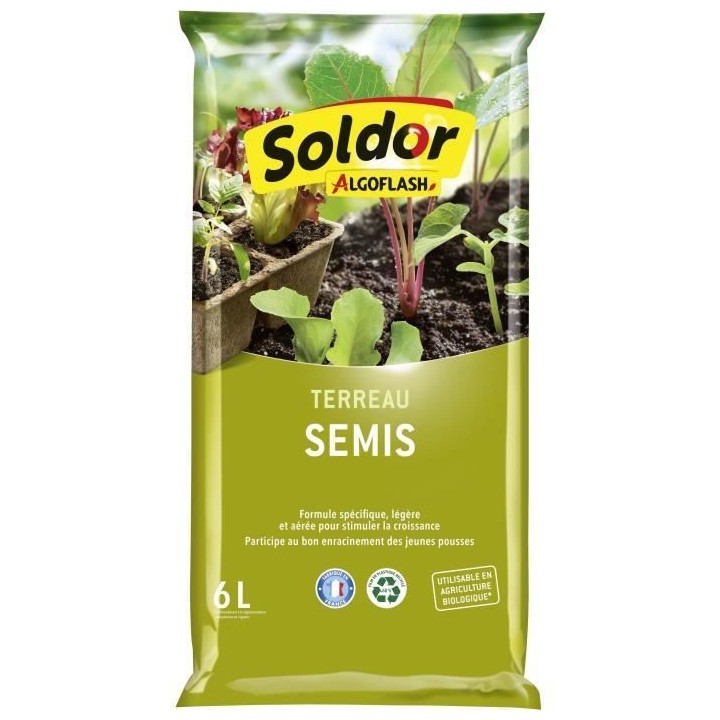 ALGOFLASH - Terreau Semis, Bouturage, Repiquage 6 L