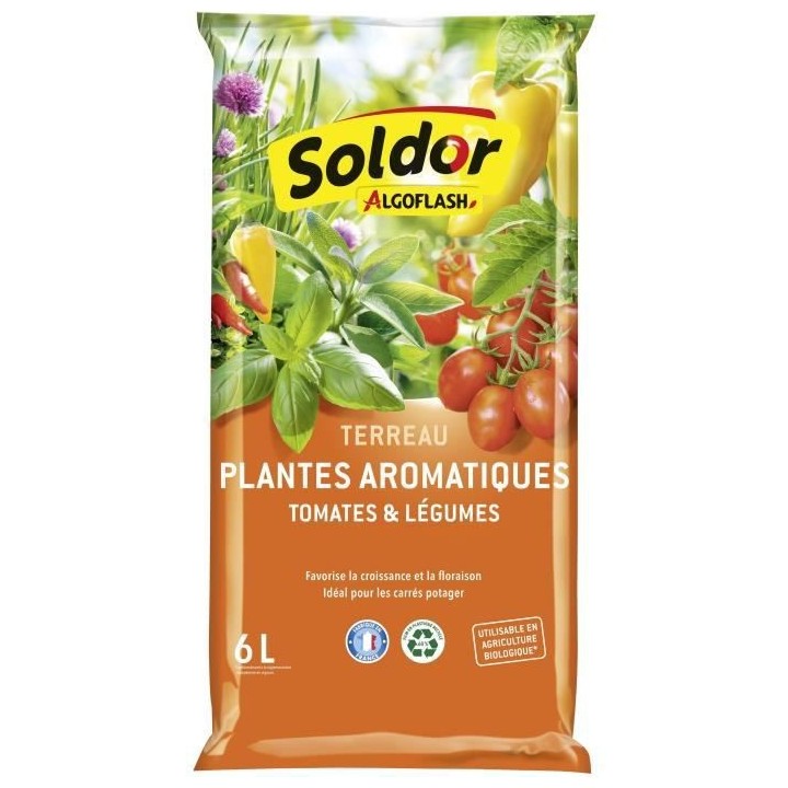 ALGOFLASH - Terreau Plantes Aromatiques, Tomates et Légumes en pot 6