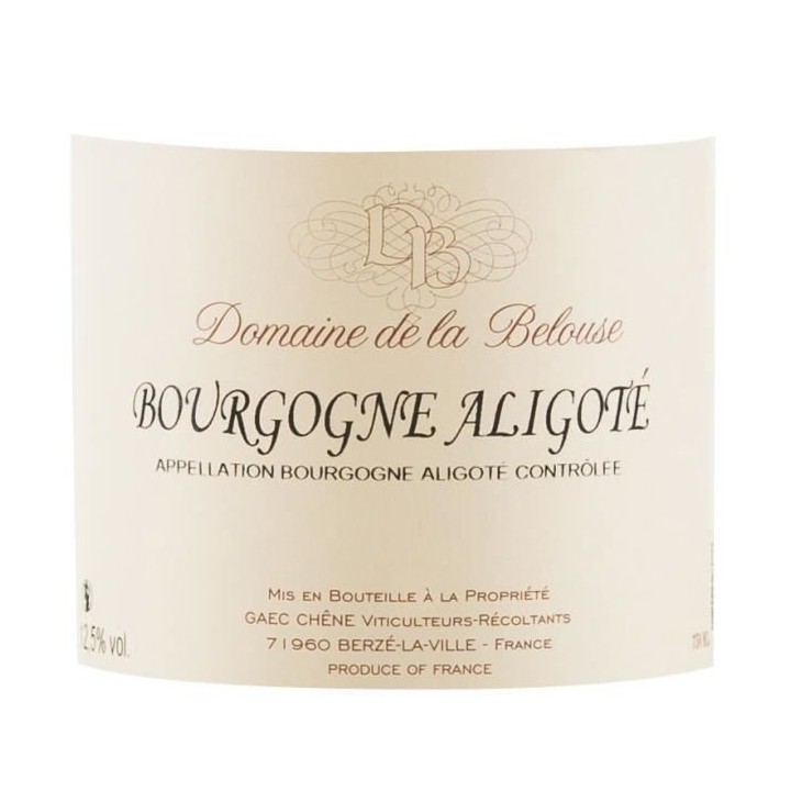 Domaine de la Belouse 2020 Bourgogne Aligoté - Vin blanc de Bourgogne