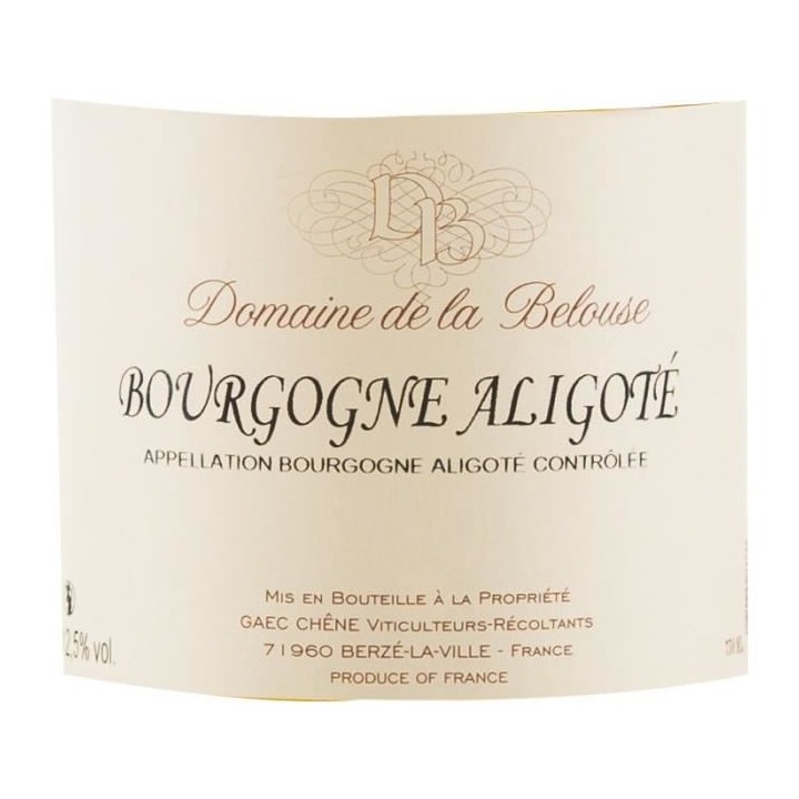 Domaine de la Belouse 2021 Bourgogne Aligoté - Vin blanc de Bourgogne