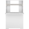 Console-buffet 2 en 1 BE ALIVE - Décor blanc brillant et béton - 1 abattant et 5 niches - L 78 x P 22 x H 129 cm - PARISOT