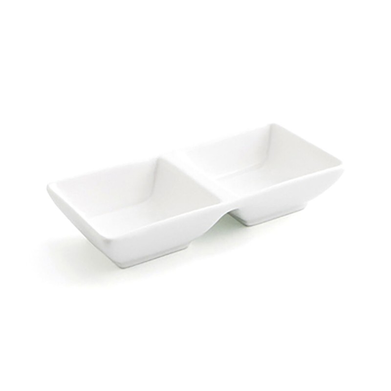 Plateau apéritif Quid Select Céramique Blanc 15 x 7 cm (12 Unités) (Pack 12x)