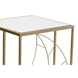 Jeu de 2 tables DKD Home Decor Doré Métal Miroir 37 x 37 x 65 cm