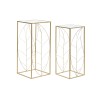 Jeu de 2 tables DKD Home Decor 33 x 33 x 75 cm Miroir Doré Métal