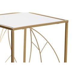 Jeu de 2 tables DKD Home Decor 33 x 33 x 75 cm Miroir Doré Métal