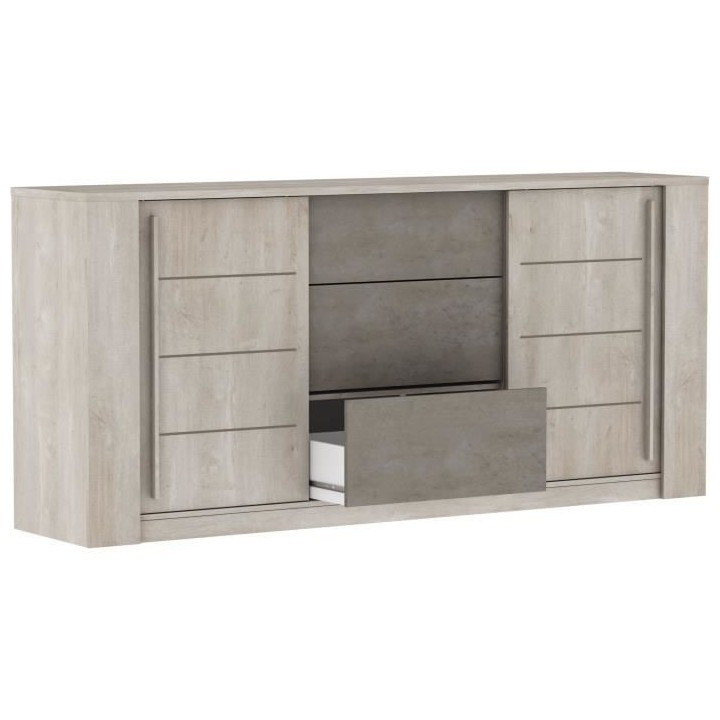 DEMEYERE Ensemble Séjour Table a manger 170 cm + Enfilade 2 portes +