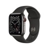 Apple Watch Series 6 GPS + Cellular, 40mm Boîtier en Acier Inoxidable Graphite avec Bracelet Sport Noir