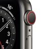 Apple Watch Series 6 GPS + Cellular, 40mm Boîtier en Acier Inoxidable Graphite avec Bracelet Sport Noir