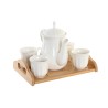 Ensemble de tasses à café DKD Home Decor Naturel Porcelaine Blanc