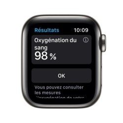 Apple Watch Series 6 GPS + Cellular, 40mm Boîtier en Acier Inoxidable Graphite avec Bracelet Sport Noir