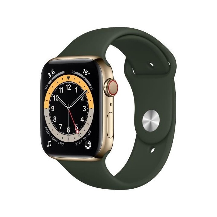Apple Watch Series 6 GPS + Cellular, 44mm Boîtier en Acier Inoxidable