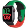 Apple Watch Séries 6 CELLULAR - 44 mm - Boitier aluminium - Bracelet Noir, vert et rouge