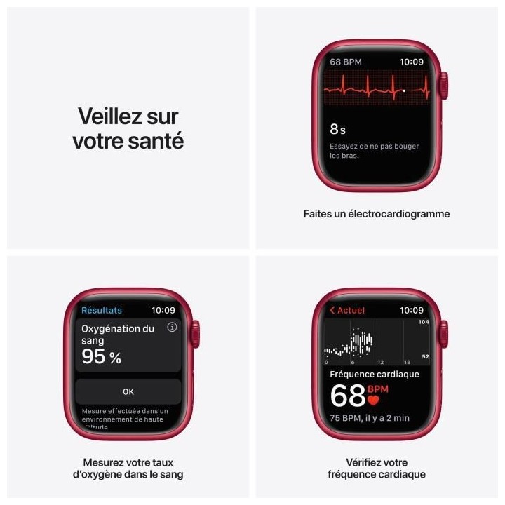Apple Watch Series 7 GPS + Cellular - 41mm - (PRODUCT)RED Boîtier Alu