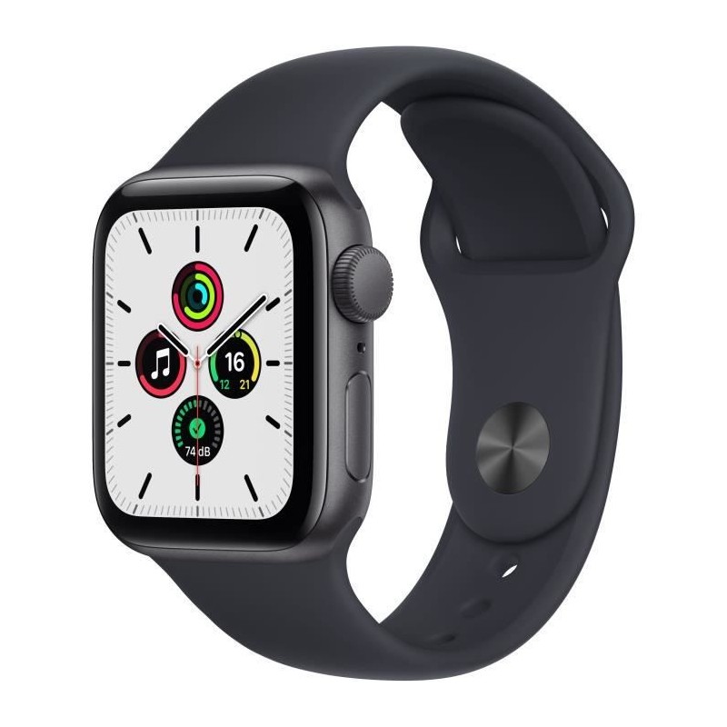 Apple Watch SE GPS 2021 - 40mm - Boitier Space Grey Aluminium - Bracelet Sport Midnight