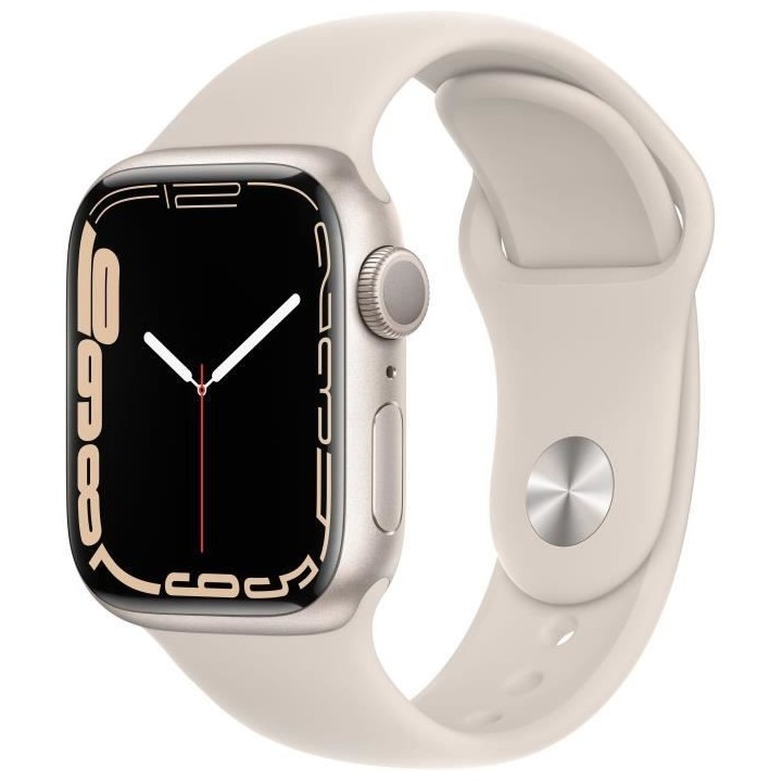 Apple Watch Series 7 GPS - 41mm - Boîtier Starlight Aluminium - Brace