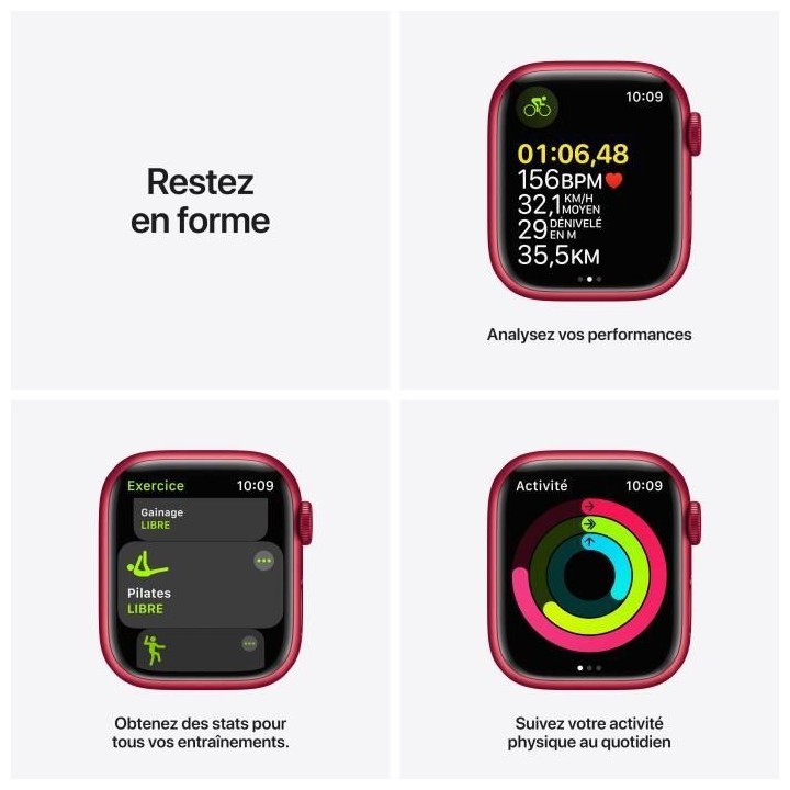 Apple Watch Series 7 GPS - 41mm - (PRODUCT)RED Boîtier Aluminium - Br