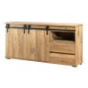 Buffet - Panneaux de particules - Chene - 2 portes coulissantes - Manzano - L 180 x P 40 x H 87 cm