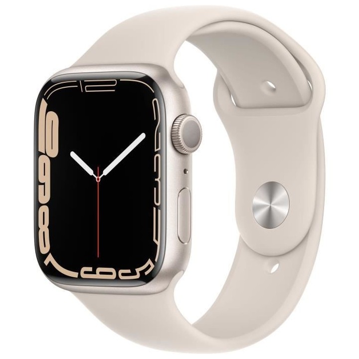 Apple Watch Series 7 GPS - 45mm - Boîtier Starlight Aluminium - Brace