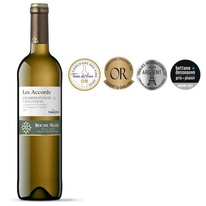 Les Accords de Roche Mazet Chardonnay & Viognier 2020 Pays d'Oc - Vin