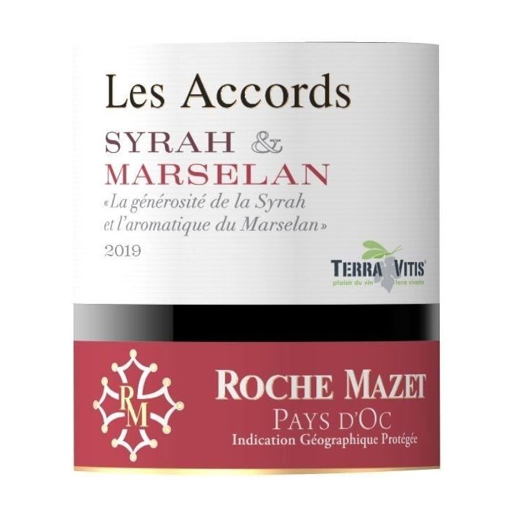 Les Accords de Roche Mazet Syrah & Marselan 2019 Pays d'Oc - Vin rouge