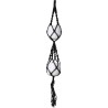 MACRAMÉ DOUBLE NoeUD SPIRAL NOIR 120 CM