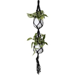 MACRAMÉ DOUBLE NoeUD SPIRAL NOIR 120 CM