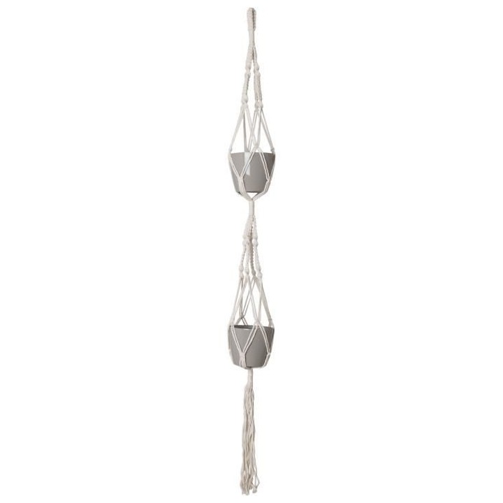MACRAMÉ DOUBLE NoeUD CARRÉ BLANC 120 CM