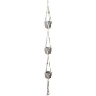 MACRAMÉ TRIPLE NoeUD PIERRES BLANC 160 CM