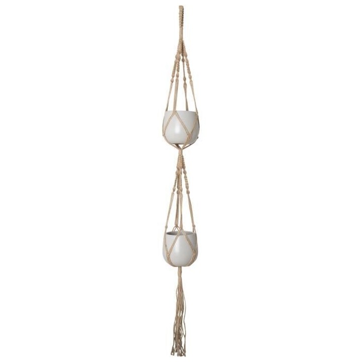 MACRAMÉ DOBLE NoeUD CARRÉ NATUREL 120 CM