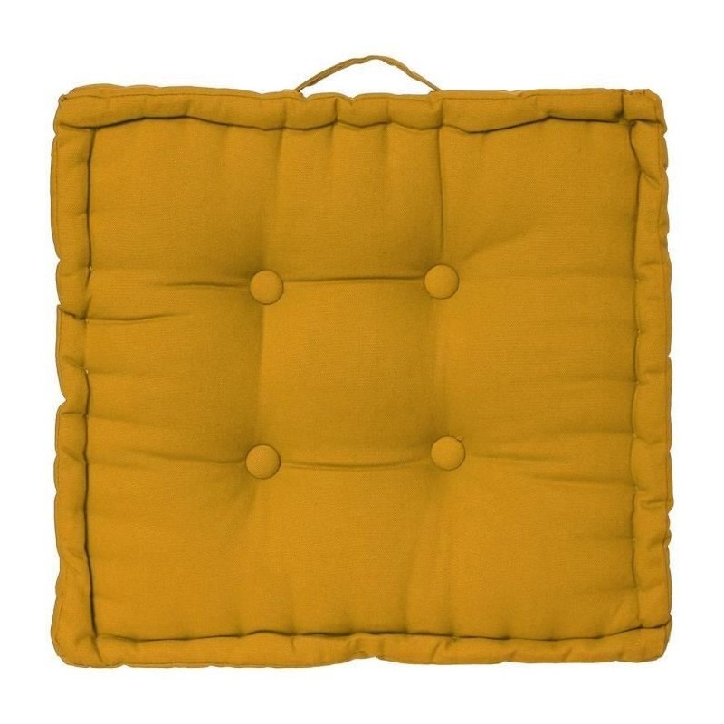 Coussin de sol - 40 x 40 x 8 cm - Ocre