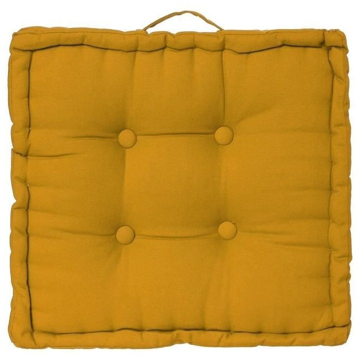 Coussin de sol - 40 x 40 x 8 cm - Ocre