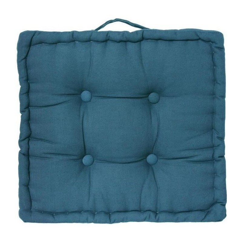 Coussin de sol Dorian - 40 x 40 cm - Bleu canard