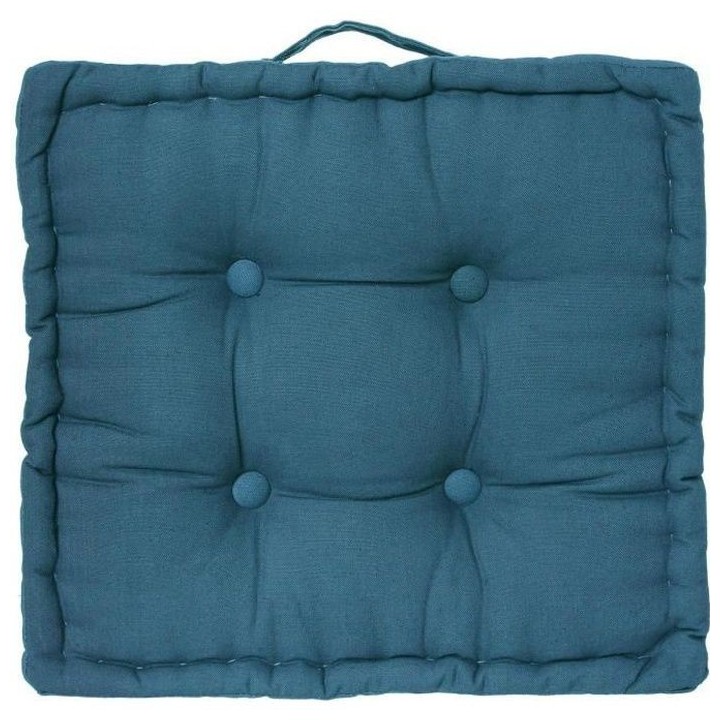 Coussin de sol Dorian - 40 x 40 cm - Bleu canard
