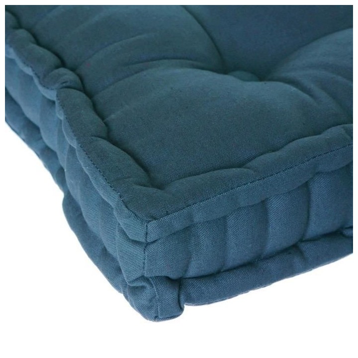 Coussin de sol Dorian - 40 x 40 cm - Bleu canard