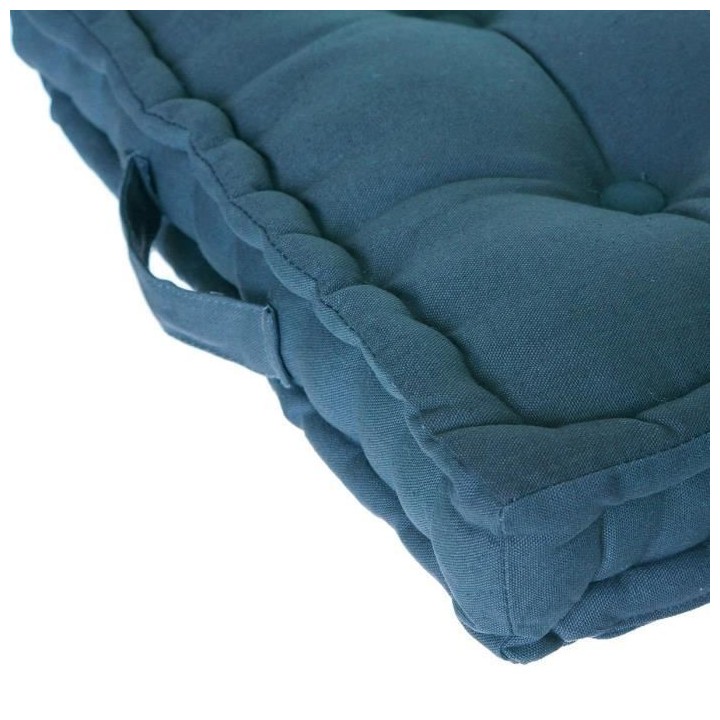 Coussin de sol Dorian - 40 x 40 cm - Bleu canard