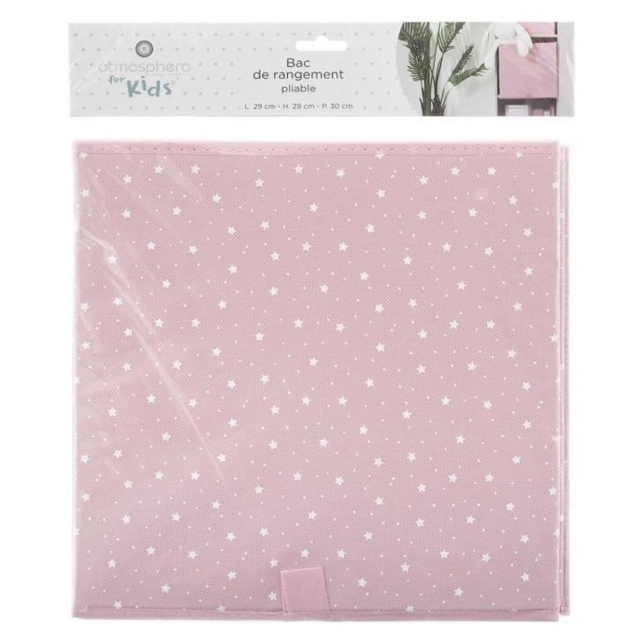 Bac de rangement - Rose étoilé - Style enfant
