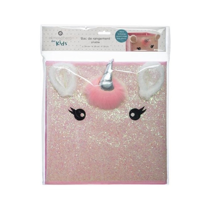 Boîte de rangement/tiroir pour meuble en tissu Licorne - Style enfant