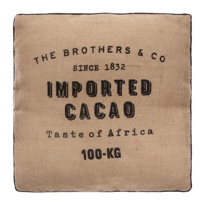 Coussin de sol en jute - 40 x 40 cm - Marron