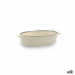 Casserole Quid Cocco Ovale Céramique Blanc (18 x 11 x 4 cm) (Pack 12x)