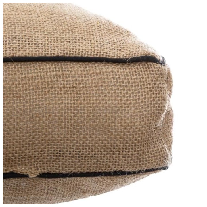 Coussin de sol en jute - 40 x 40 cm - Marron