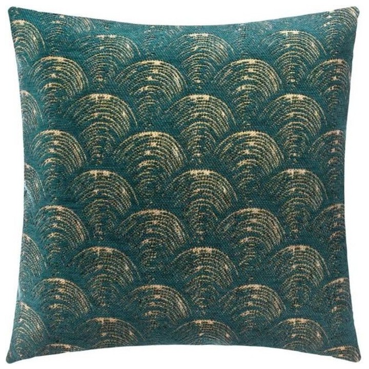 Housse de coussin chenille Art déco - 40 x 40 cm - Vert