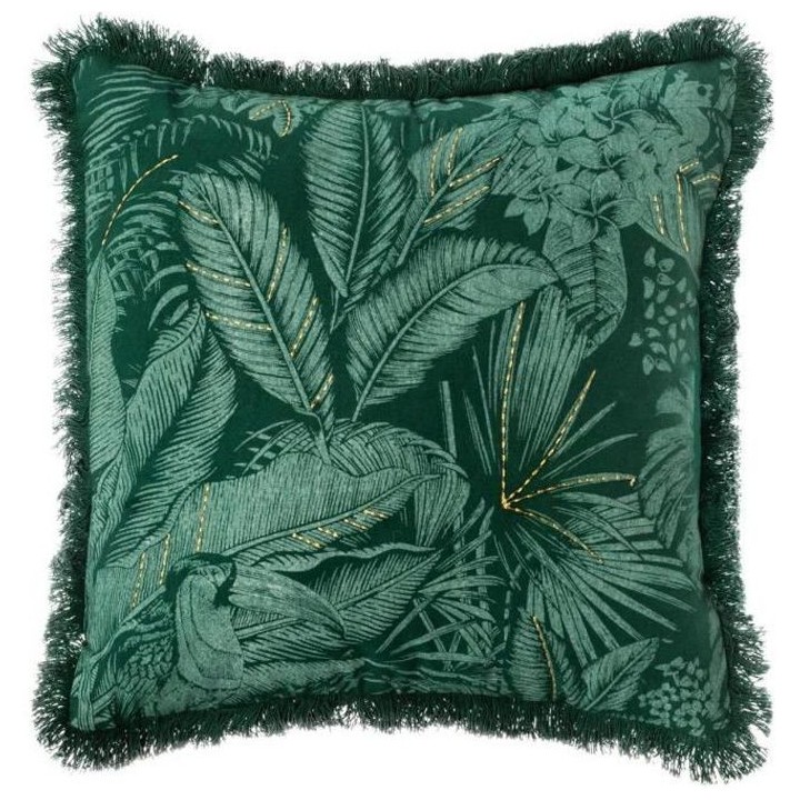 Housse de Coussin Jungle Brodé - 40 x 40 cm - Vert