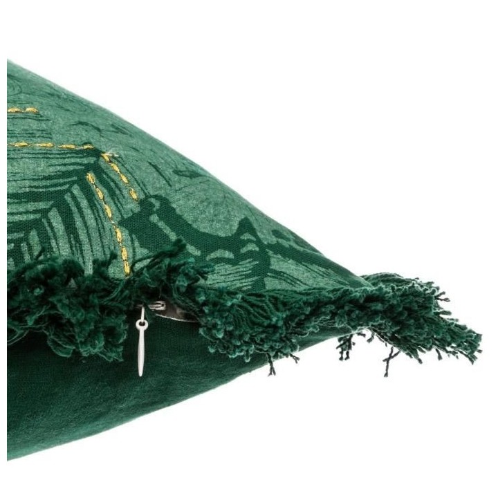 Housse de Coussin Jungle Brodé - 40 x 40 cm - Vert