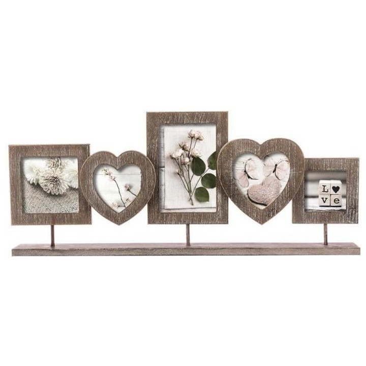 Pele-mele a poser 5 photos - H 23 cm - Marron