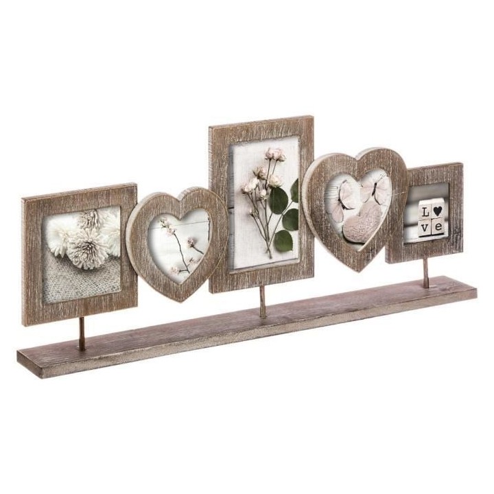 Pele-mele a poser 5 photos - H 23 cm - Marron