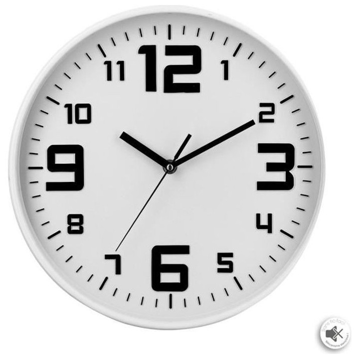 Horloge silencieuse - Ø 30 cm - Blanc